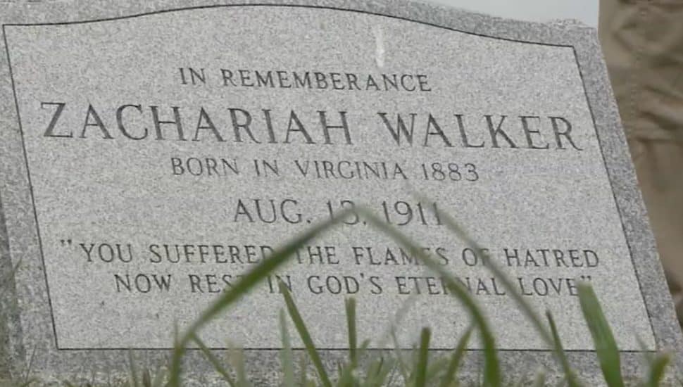 Zachariah Walker’s stone memorial marker in Coatesville.