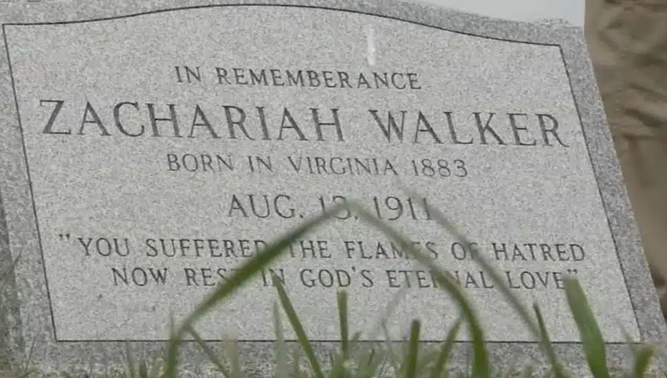 Zachariah Walker’s stone memorial marker in Coatesville.