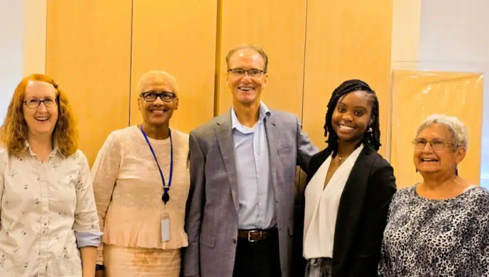 From left to right, Karen Vesely, Executive Board Member, Susan Harris McGovern, President and CEO of ChesPenn Health Services, Senator John I. Kane, 9th District, Dorian Benjamin (PACHC), Rae Roeder, Board Chair.