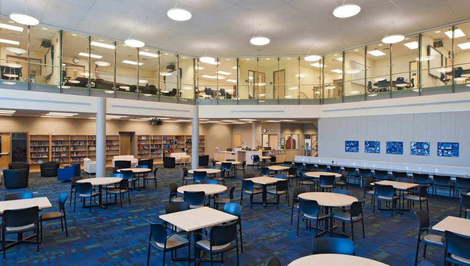 Study room with windows at Downingtown STEM.