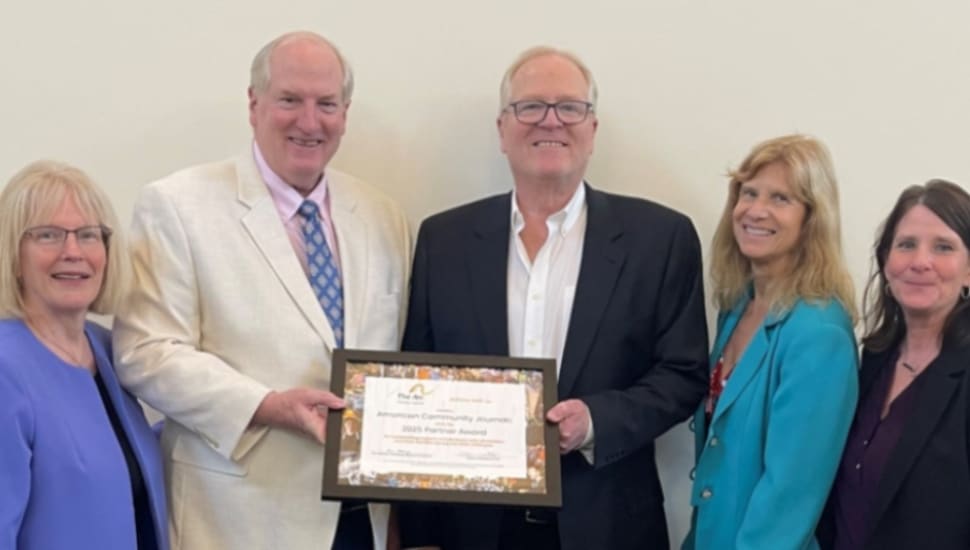 Pictured Left to Right: Arc CEO, Jeanne Meikrantz, Ken Knickerbocker, ACJ Publisher and CEO, Steve Knickerbocker, ACJ Vice President of Development, Lisa Albany, Arc BOD President and Arc COO Jen Strausser.