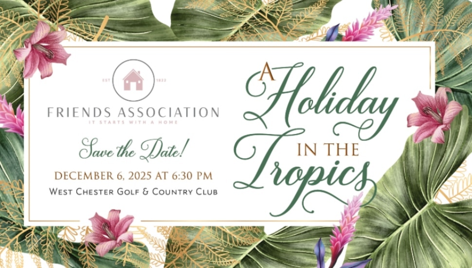 An invitation to attend the Friends Association Charity Ball, "A Holiday in the Tropics."