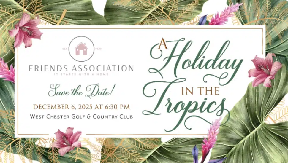 An invitation to attend the Friends Association Charity Ball, "A Holiday in the Tropics."