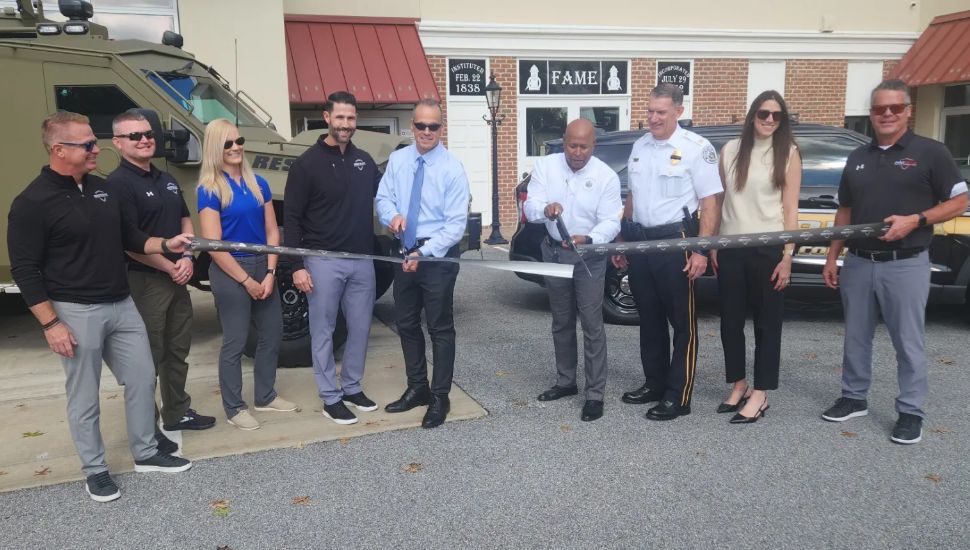 Team members from ProTeam Tactical Performance and Fame Fire Company at the rehabilitation center's ribbon cutting ceremony.