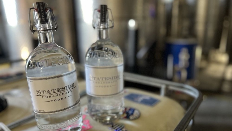 Stateside vodka bottles.