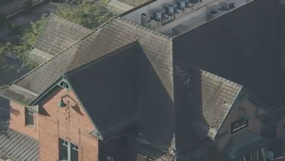 Smoking looking roof at Eagleview Town Center.