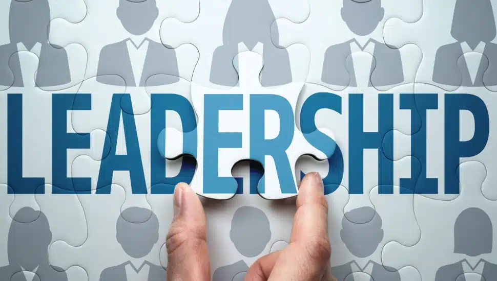 Business leadership concept puzzle.