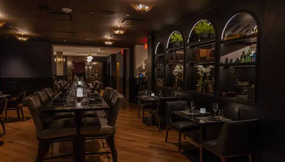 Seating and wall decor at 9 Prime in West Chester.