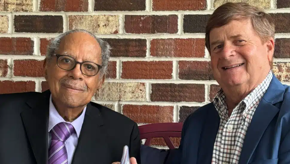 Former West Chester mayor Dr. Clifford DeBaptiste with Anthony Stancato.