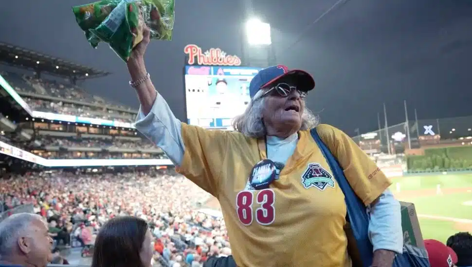 Philadelphia Phillies peanut vendor Cheryl Spielvogel.