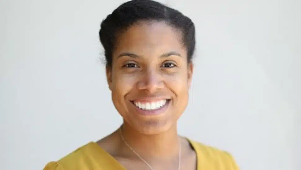 Portrait of Dr. Christa Heyward, Delaware County Community College student and appointee to the Pennsylvania State Board of Higher Education, smiling against a light background.