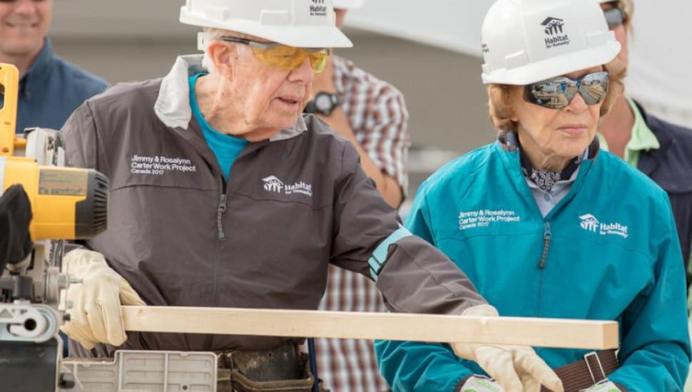 President and Rosalyn Carter work at the Jimmy & Rosalynn Carter Work Project.