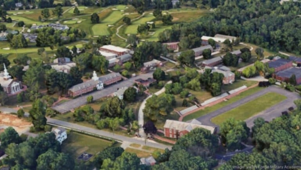 Aerial view of Valley Forge Military Academy.