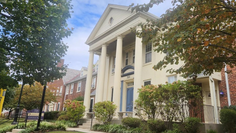 The exterior of West Chester University's College Arms Apartments.