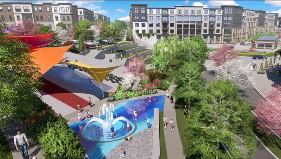 Mall plan rendering.