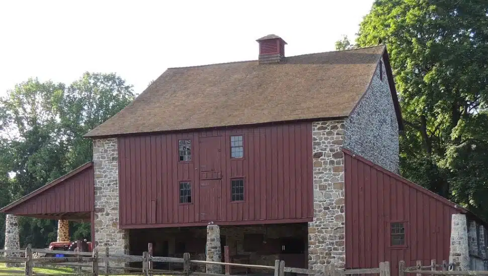 The exterior of resident Warren Claytor's historic Chester County barn.