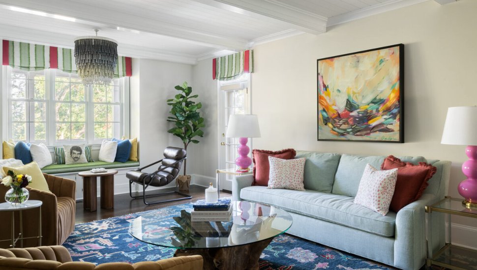 Malvern home living room with lots of colors.