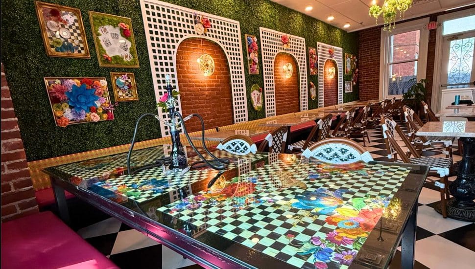 Interior of the Snarky Tea House.