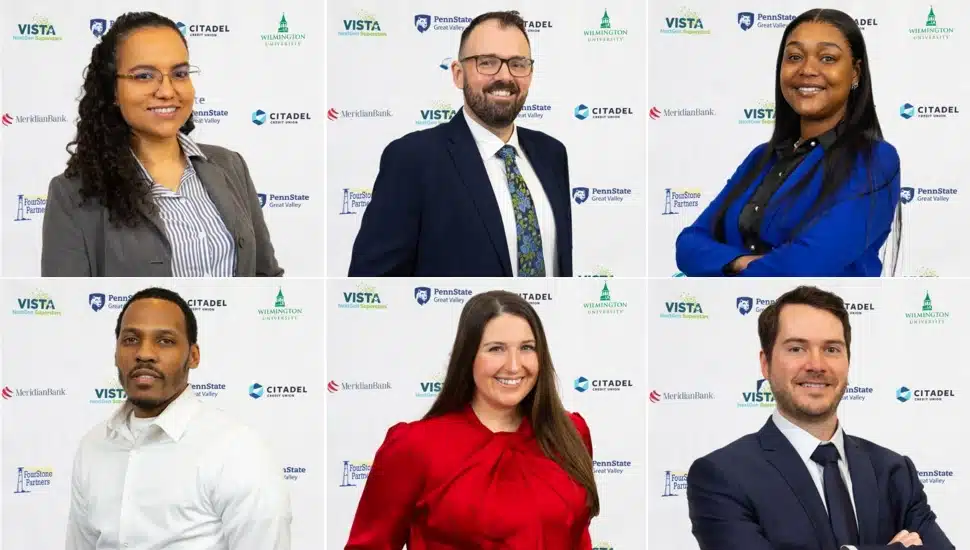 Headshots of six award-winning professionals under the age of 40.