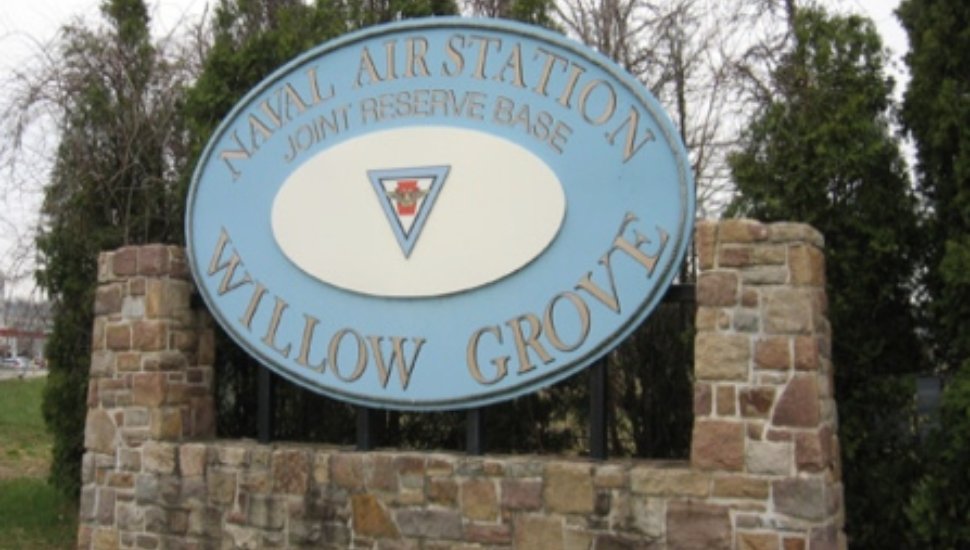 Willow Grove Naval Base sign.