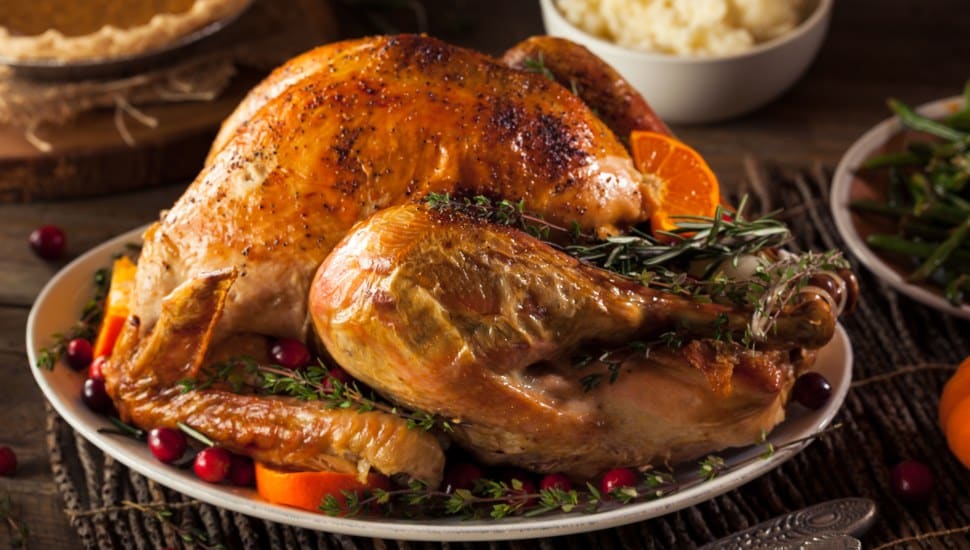 A roasted Thanksgiving turkey.