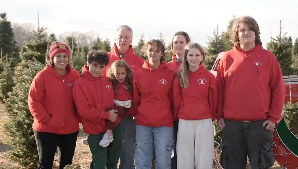 Members of the Clark family at Cochranville's Clark's Christmas Tree Farm.