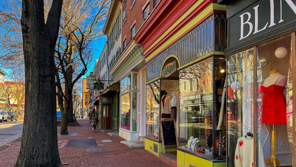 The exterior of Blink and Green Eyed Lady in downtown West Chester.