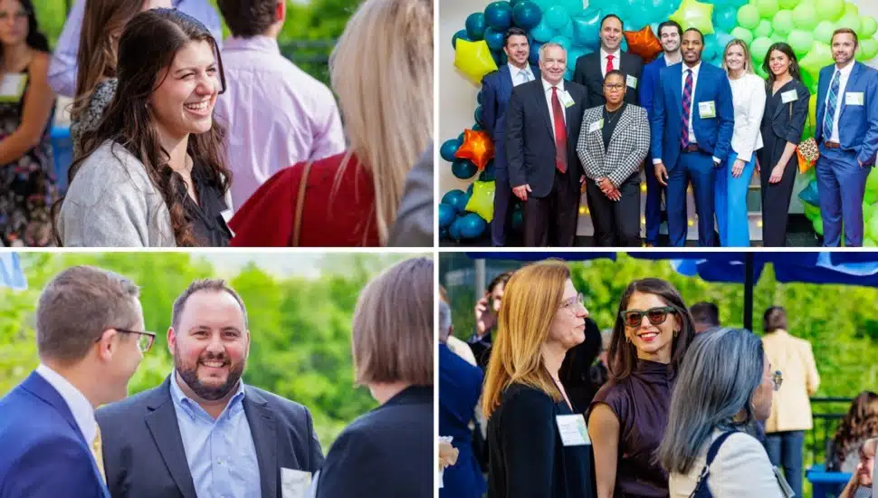 Photo collage of awards reception.