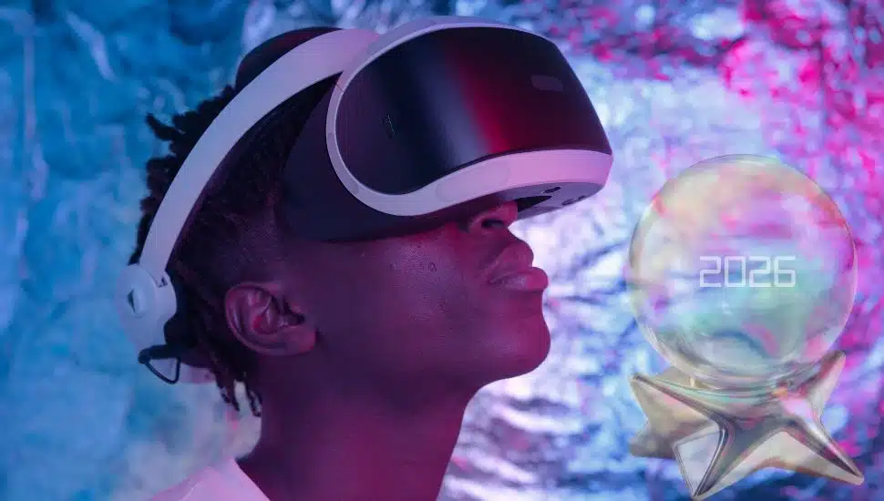 Man wearing Google glasses