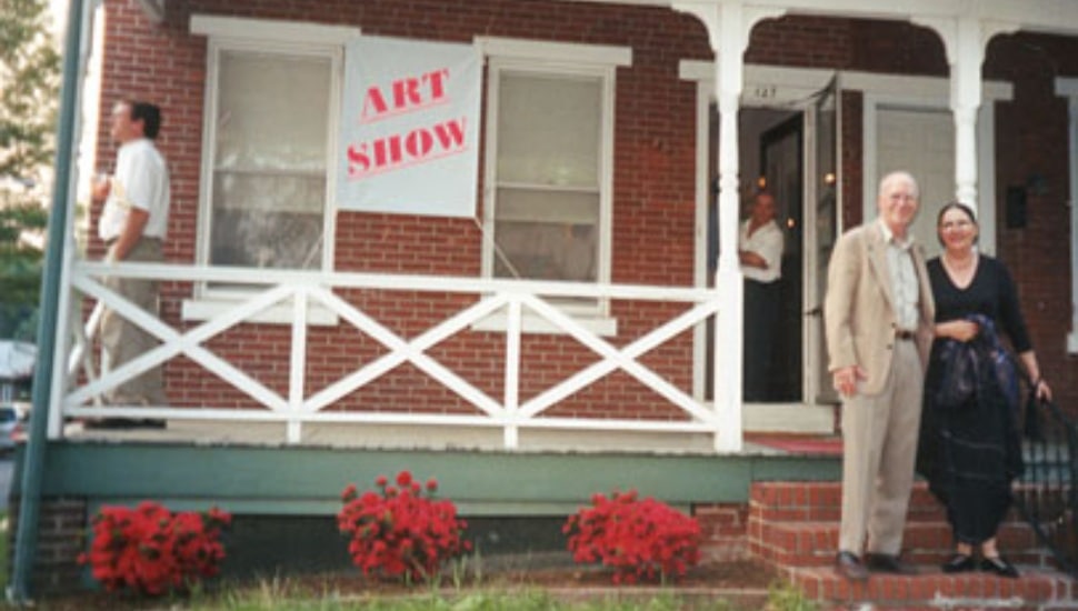 Guests arrive at the first art show for The Regional Center for Women in the Arts, which also benefitted the Friends Association for Care and protection of Children.