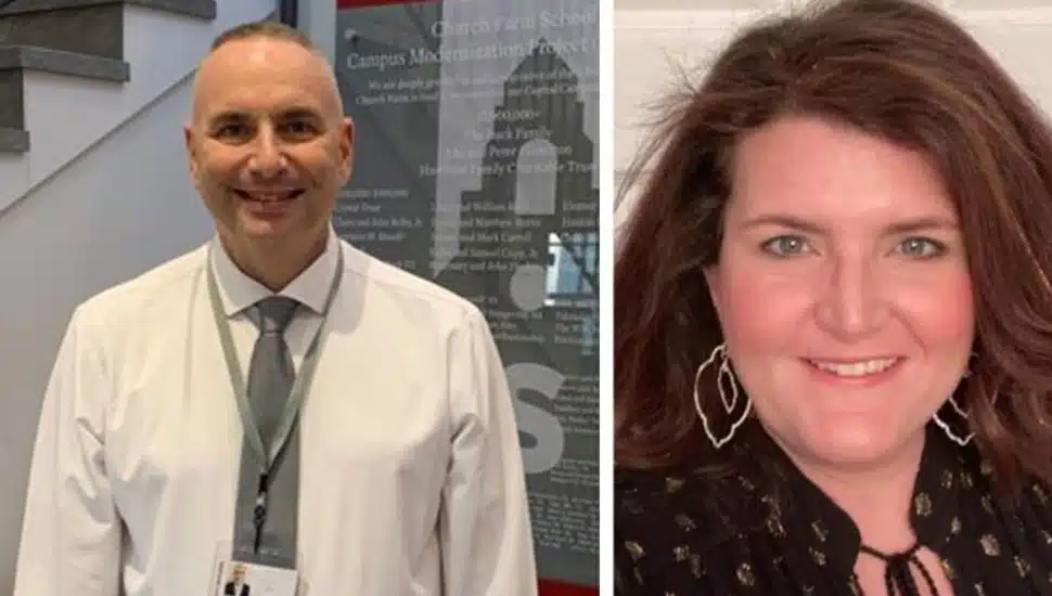 Headshot of two new hires at independent school.