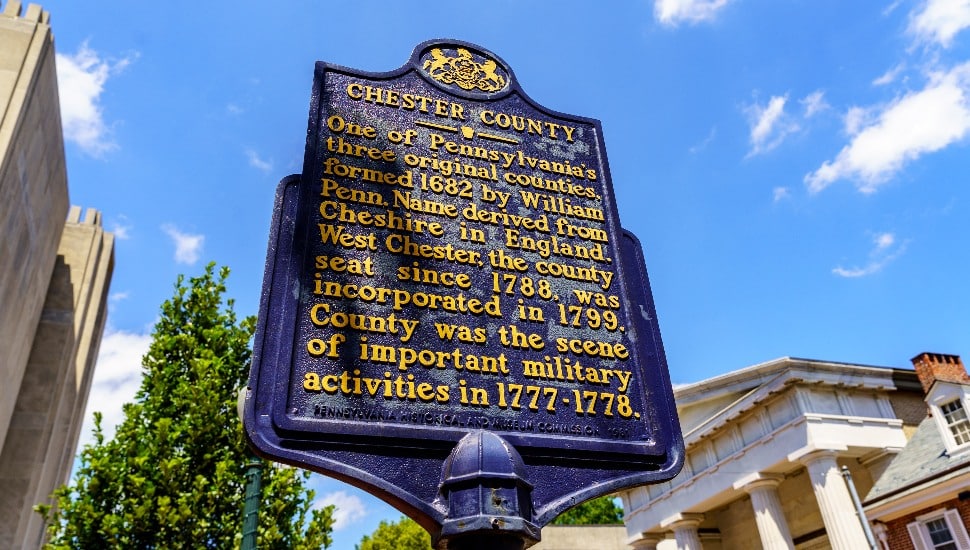 Chester County Historical Marker