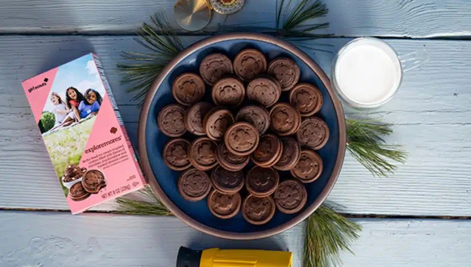 Girl Scout Cookies - Exploremores on a plate.