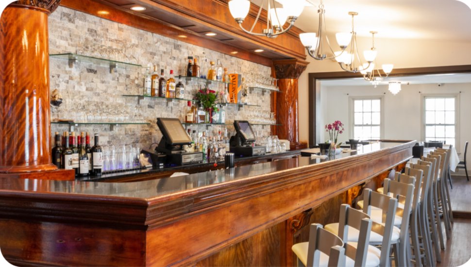Bar inside Newtown's Guru’s Indian Cuisine.