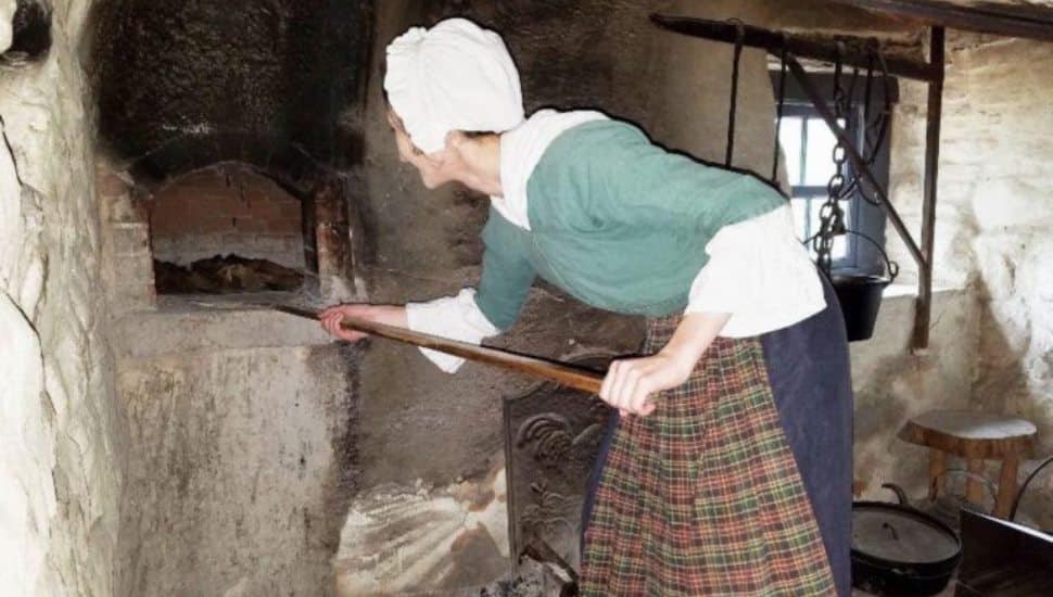 A beehive oven demonstration at the historic John Chads House in Chadds Ford.