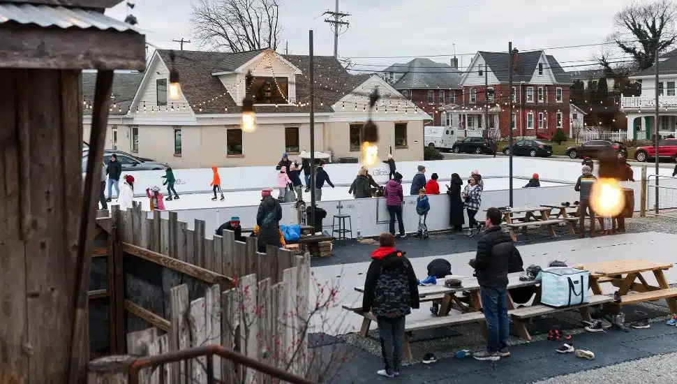 Kennett Square's winter ice skating pop up at Kennett Creamery.