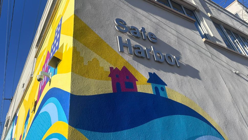 A wall mural at Safe Harbor's offices in West Chester.