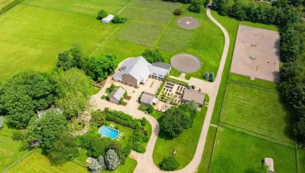 Yolanda Hadid's New Hope farm aerial view.
