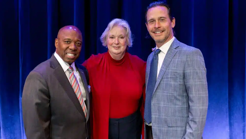 CCCF President and CEO Karen Simmons with Board Chair Zeb Davenport and Chair Elect Erik Gudmundson.