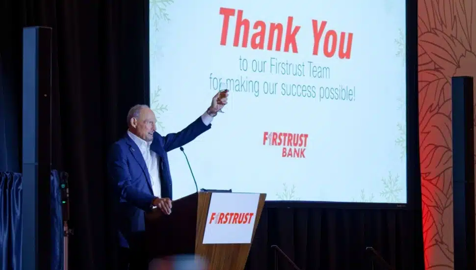 Bank’s owner thanks employees at annual meeting.
