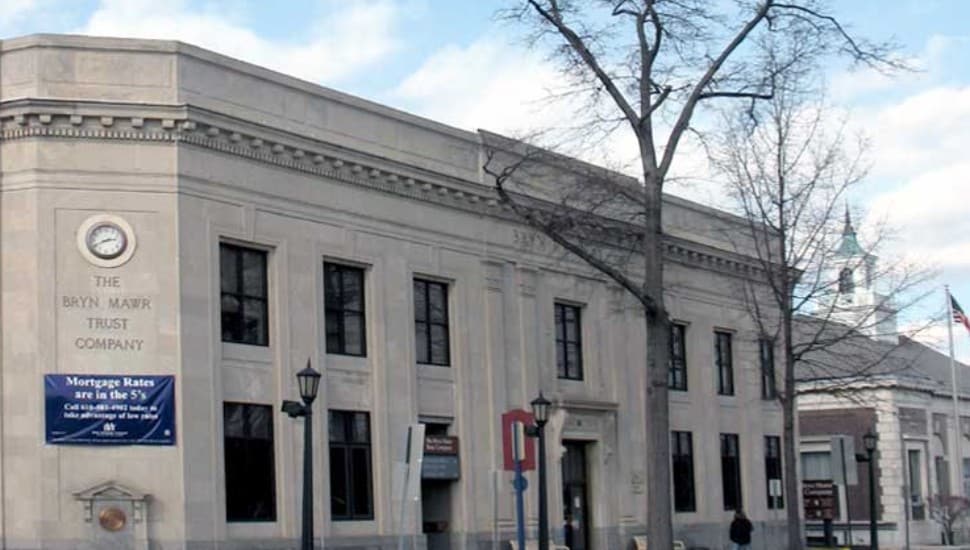 Outside of the former Bryn Mawr Trust building.