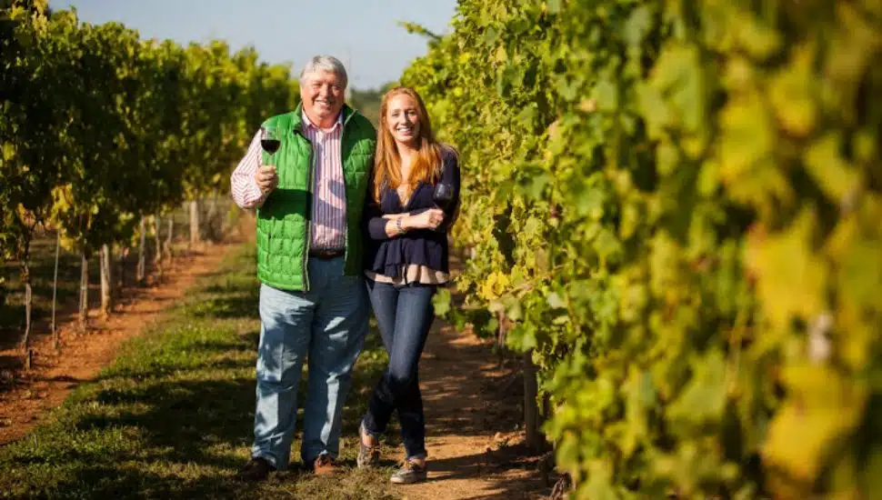Penns Woods Winery founder Gino Razzi with co-owner and president Carley Razzi.