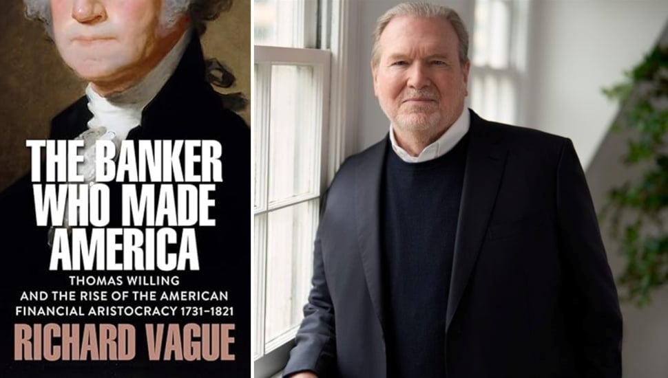Headshot of author next to cover of his new book.