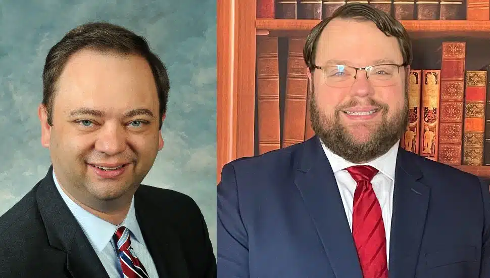 Left, David Byerman, former Chester County CEO, and newly appointed CEO Erik Walschburger.