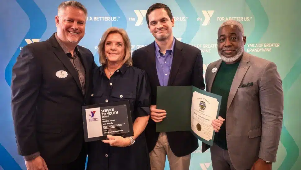 The Jones Family received YGBW’s 2025 Service to Youth Award in memory of Bob Jones for his support of competitive swimmers at the Upper Main Line YMCA.