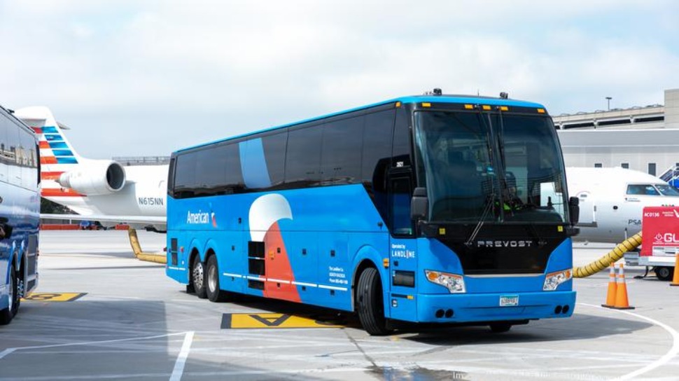 A Landline/American Airlines bus