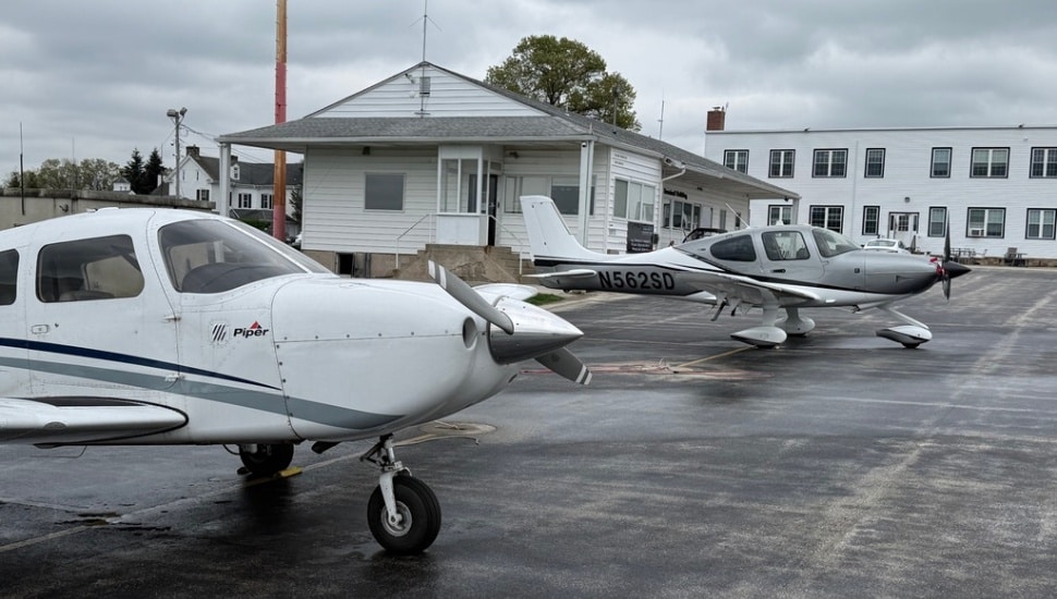 Private planes at Blue Bell's Wings Field.
