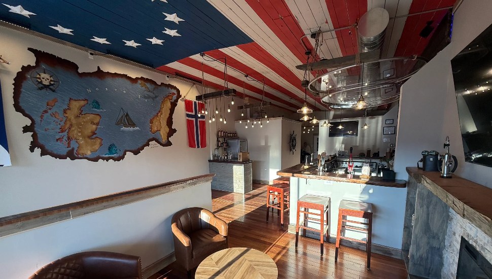 The interior of the Cutter and Cannon Spirits tasting room.