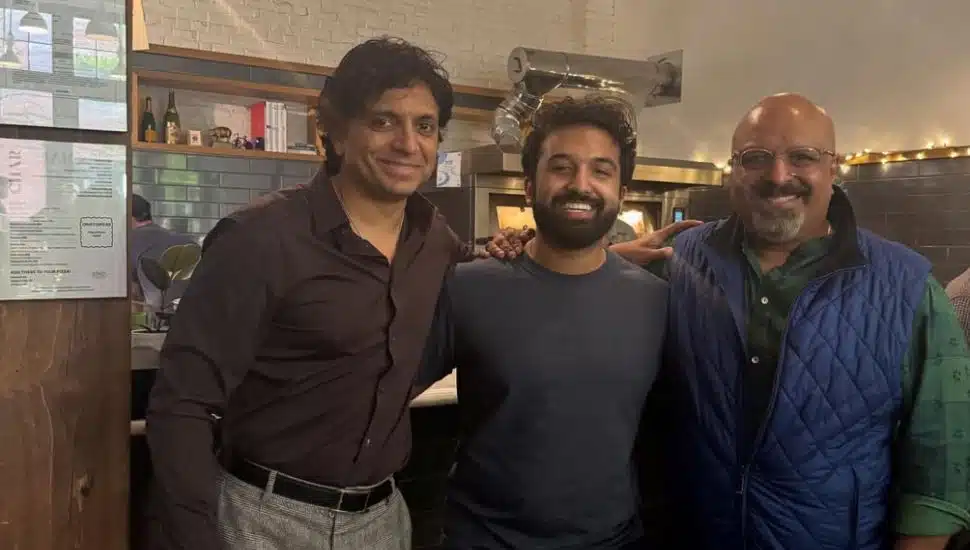 Willistown’s M. Night Shyamalan Visits Philadelphia Pizzeria for a Baby Shower