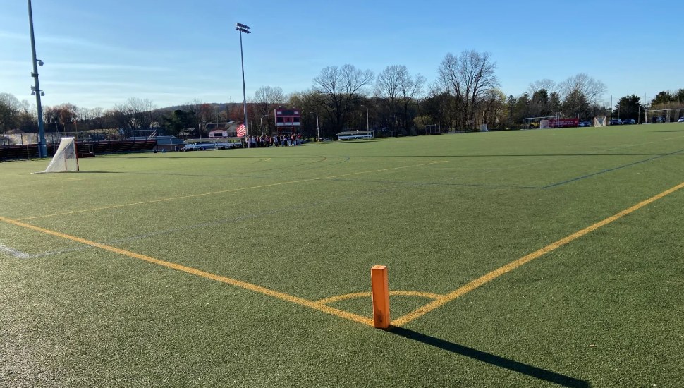 The existing outdoor turf at Owen J. Roberts High School.